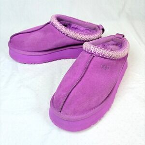 UGG Tazz Pink Suede Platform Slippers Mules Slip On Womens Braid 1122553 Sz 9